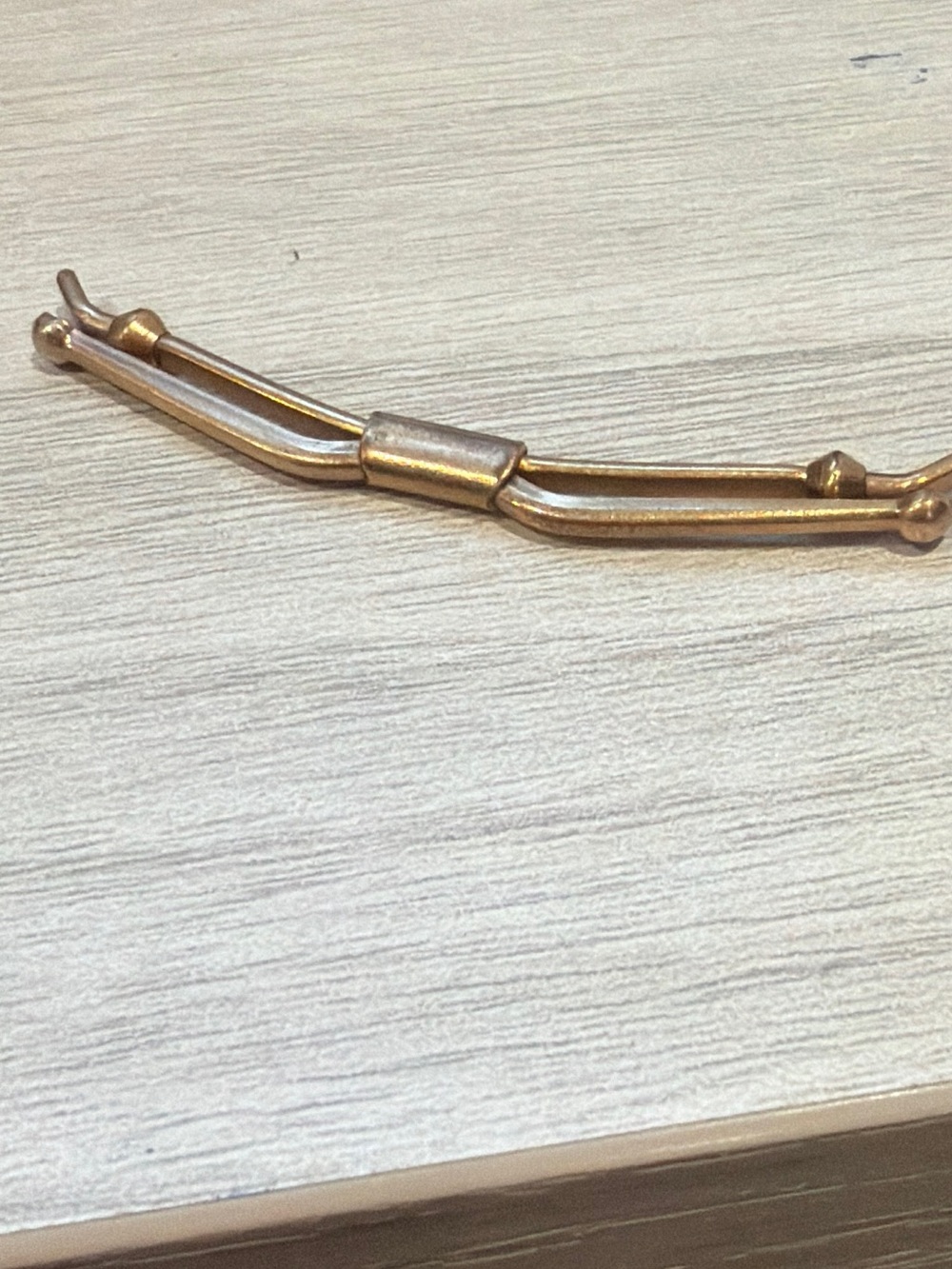 Vintage Gold-Tone Double Bar collar bar